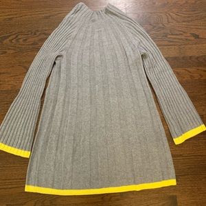 Anthropologie Grey and Yellow Knit Dress